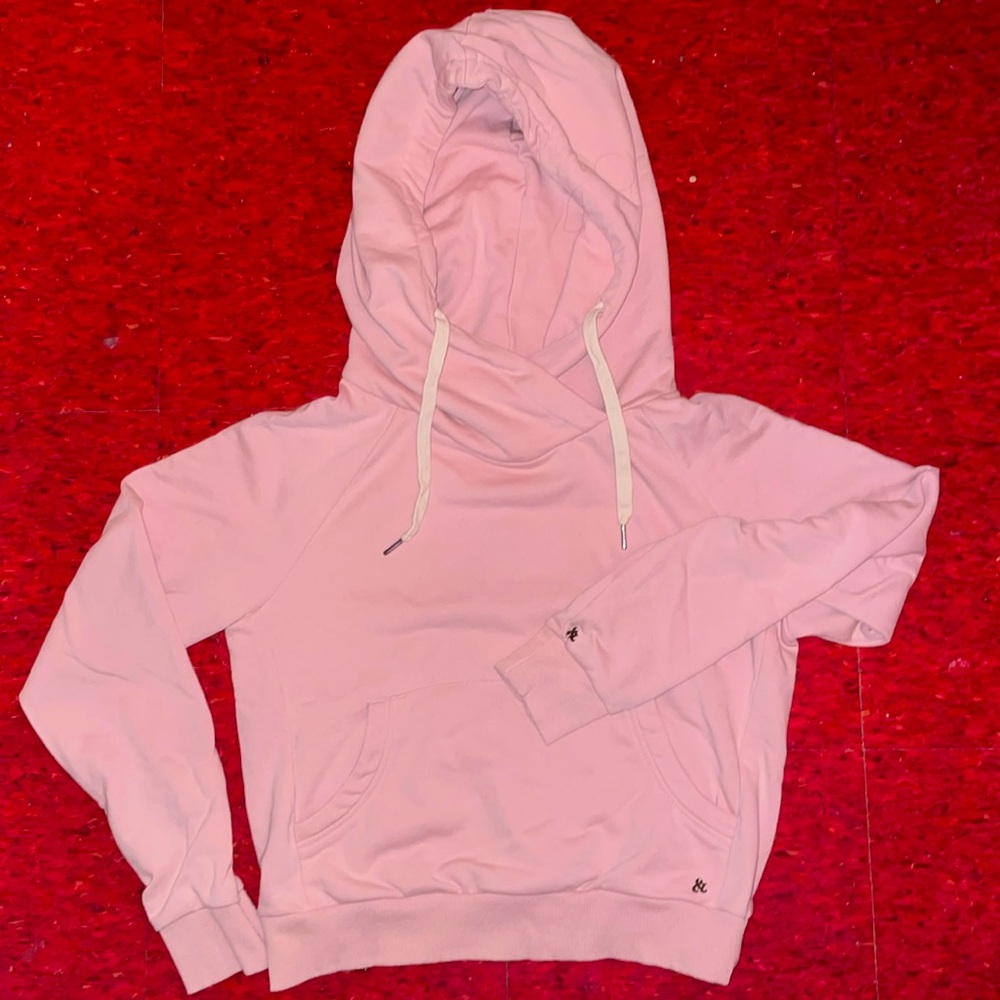 Ampersand Ave PINK DEEP COWL HOODIE SWEATSHIRT SIZE M EXCELLENT USED COND.